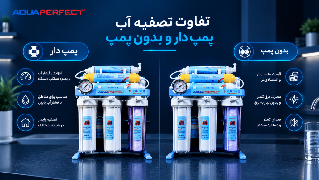 دستگاه تصفیه آب خانگی پمپ دار یا بدون پمپ
