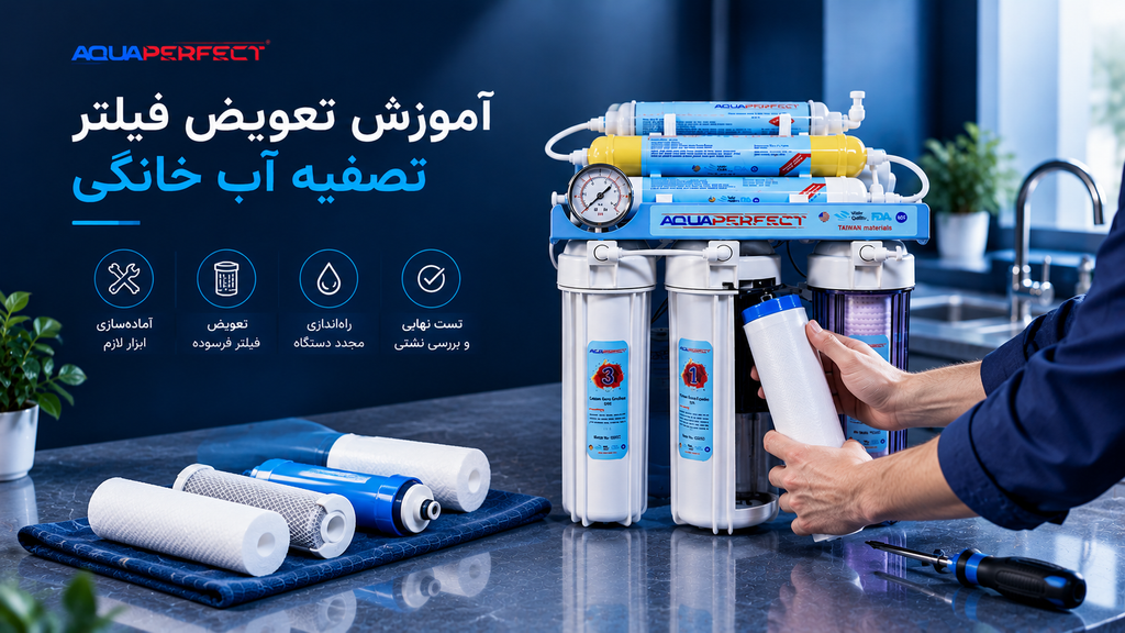 تعویض فیلتر تصفیه آب خانگی